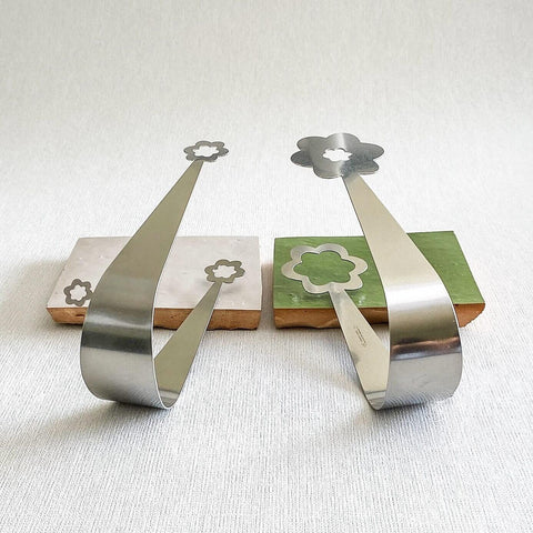 Kaleidoscope and Flowers serving tong set