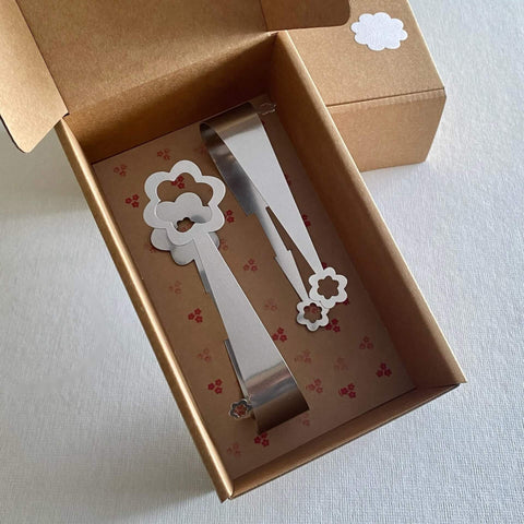 Kaleidoscope and Flowers serving tong set