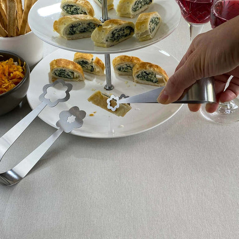 Kaleidoscope and Flowers serving tong set