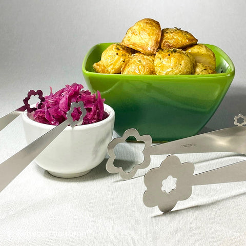 Kaleidoscope and Flowers serving tong set