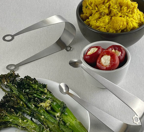 Dome and Circles serving tong set